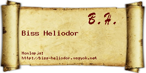 Biss Heliodor névjegykártya